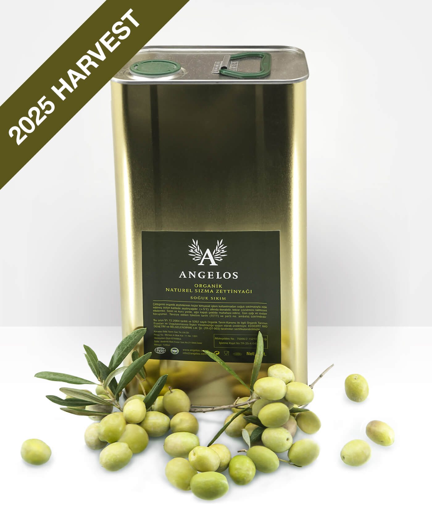 2025 Harvest! Organic Extra Virgin Olive Oil (5 Lt.)