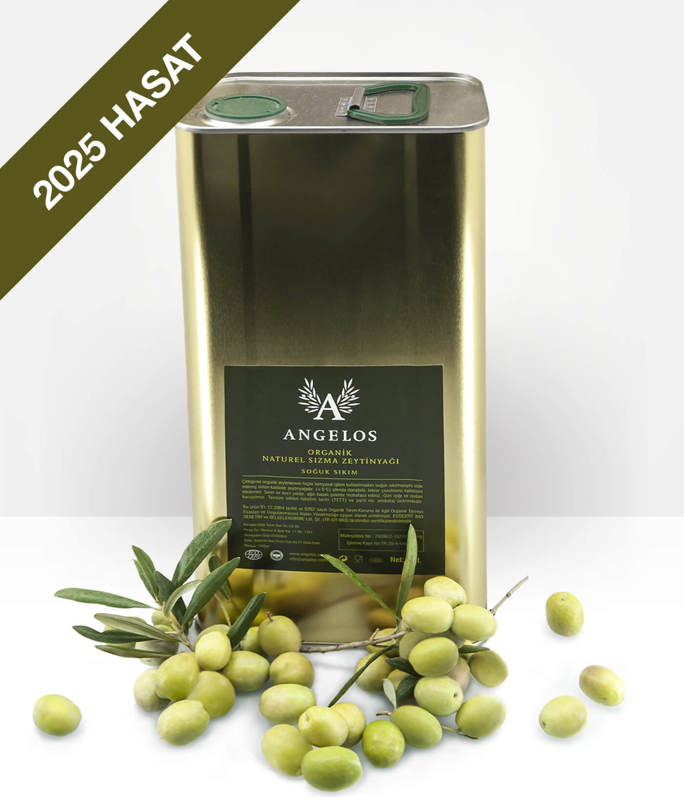 2025 Hasat! Organik Naturel Sızma Zeytinyağı (5 Lt.)